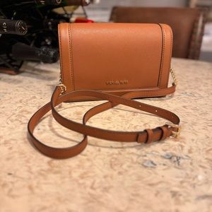 Michael Kors Brown Jet Set Full Flap Chain Crossbody